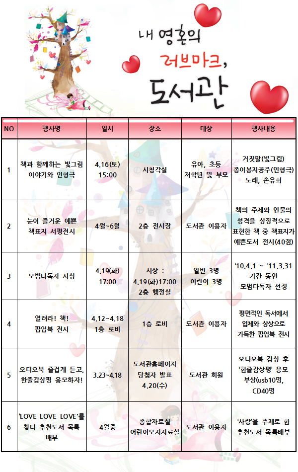 제47회 도서관주간행사 안내